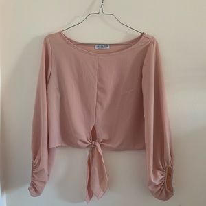 Pink Front Tie Fashion Nova Top